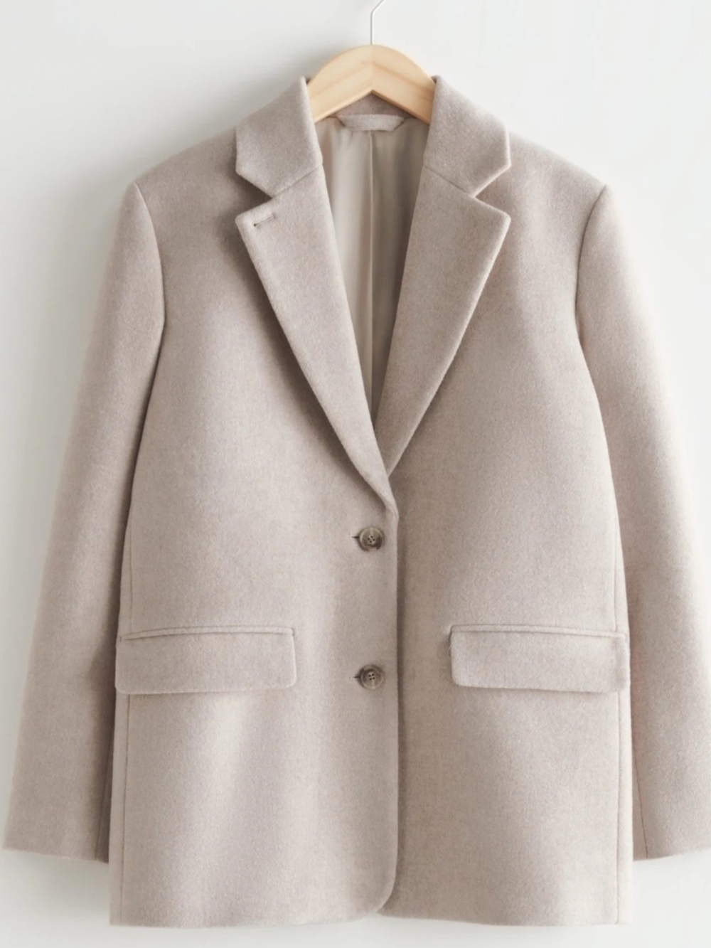 & Other Stories Oversized Wool Blazer In Oatmeal